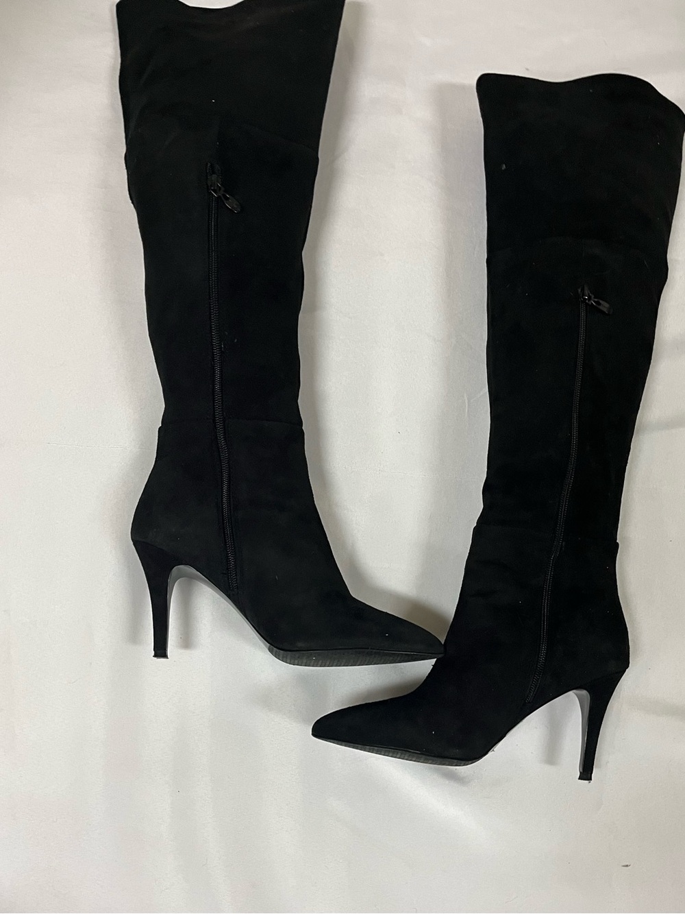 Tahari Ali Black Suede Over-the-Knee Boots - Elegant Women's Knee High Boot
